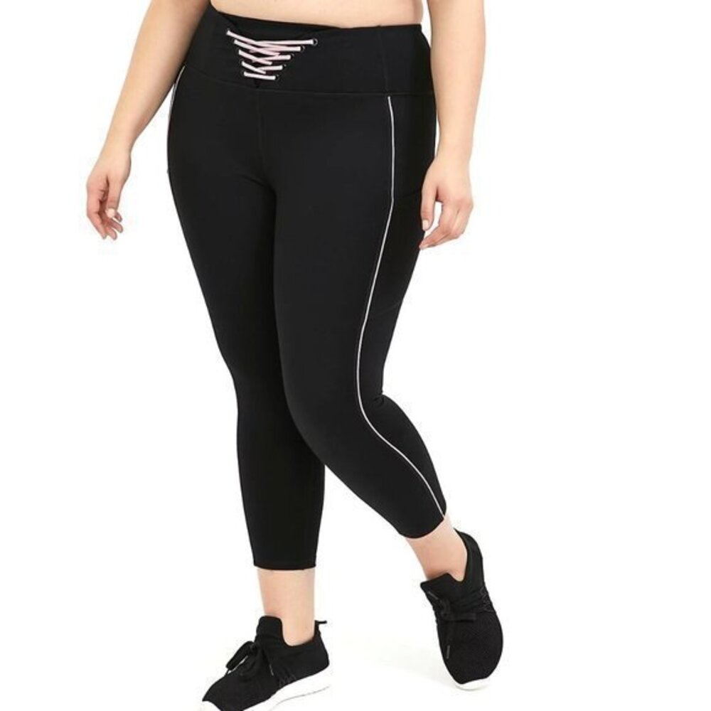 Torrid 2X Black Lattice Wicking Active Leggings